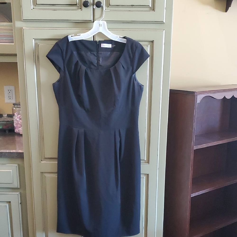 Calvin Klein Black Cap Sleeve  Dress